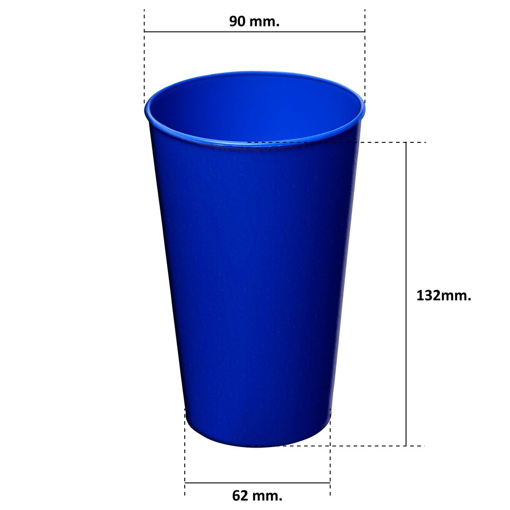 Vaso reutilizable de plástico empavonado 500 ml