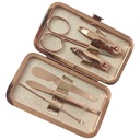 Set de manicure acabado cobre con estuche de cuerina