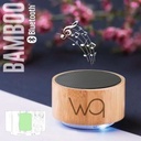 Parlante bluetooth de bambú con radio FM
