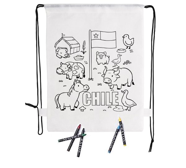 Mochila saco para colorear con ceras 30 × 25 cm