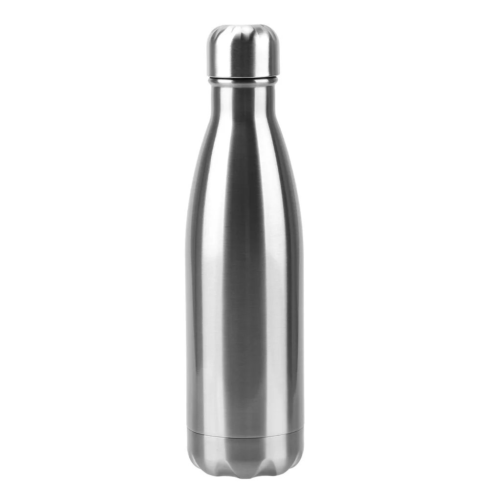 Botella térmica de acero 500 ml blanca, negra o plateada