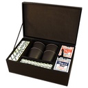 Set de juegos de mesa en estuche de cuerina