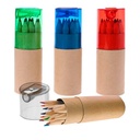 Set de 12 lápices de colores en tubo de cartón