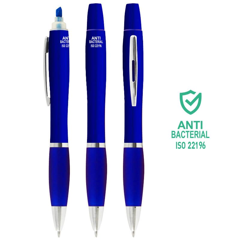 Bolígrafo antibacterial con destacador