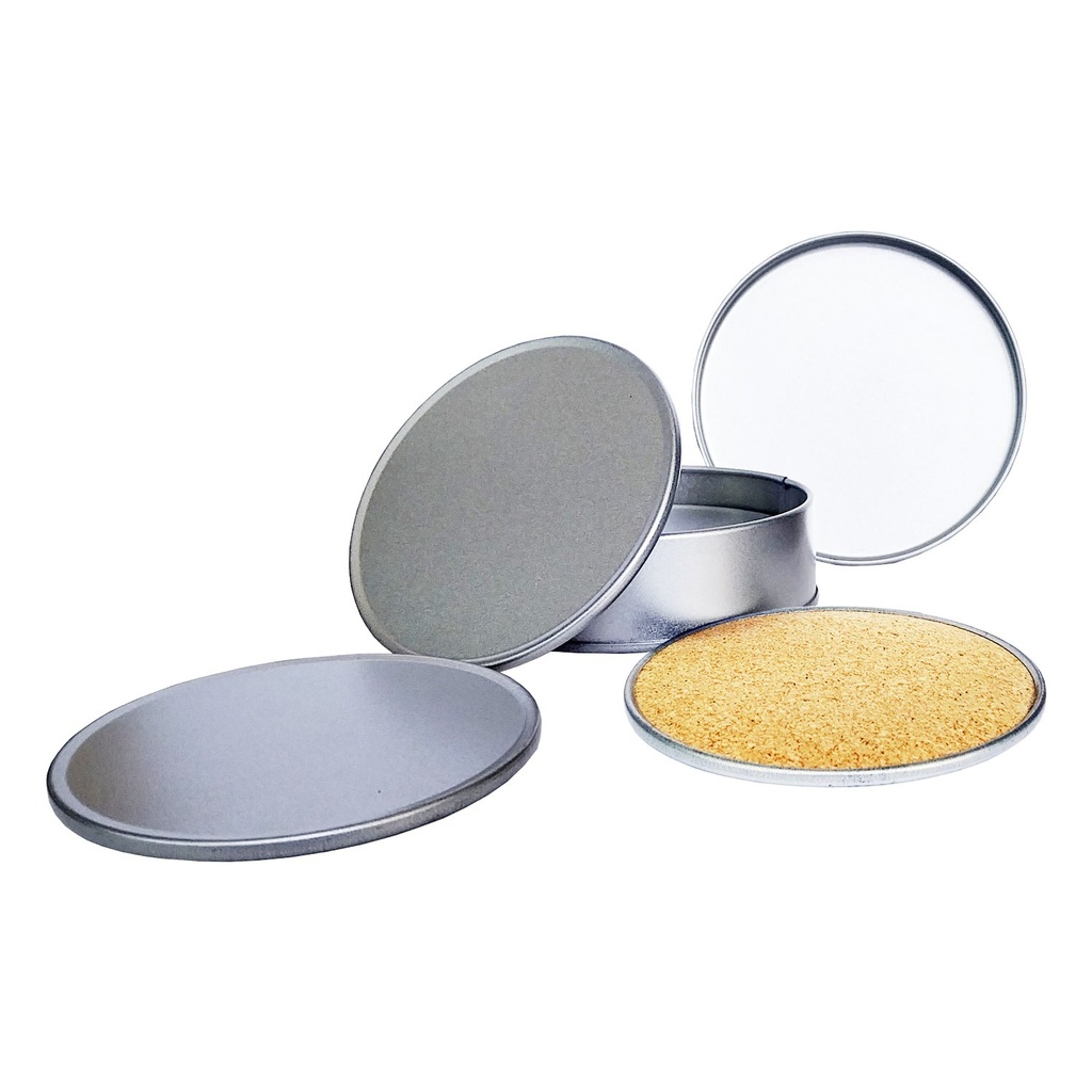 Set de 6 posavasos de aluminio con estuche