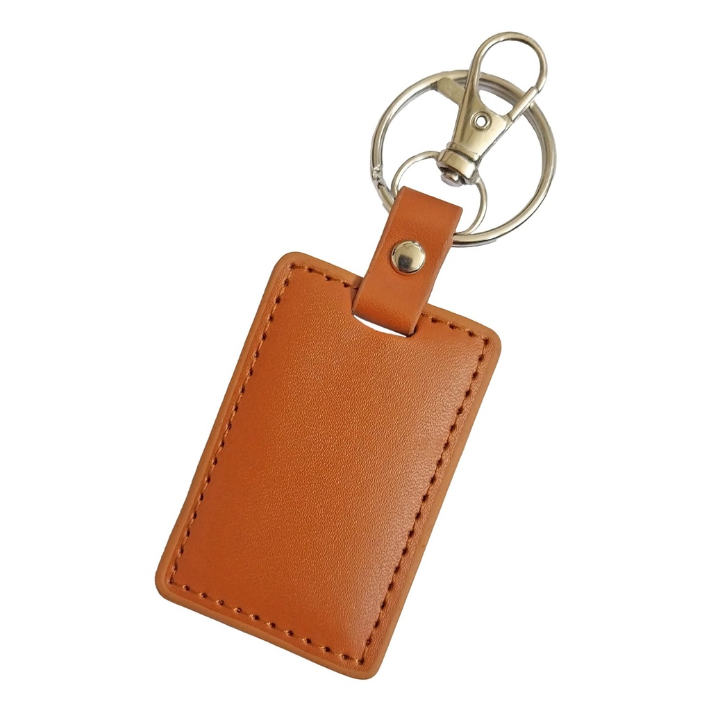 Llavero de cuerina café 4,2 × 6,4 cm