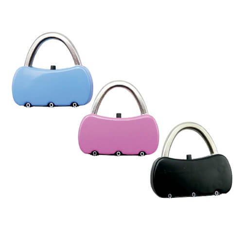 [LE-HER-0004-NEG] Candado de clave con mosquetón 4 × 3,7 cm (Negro)