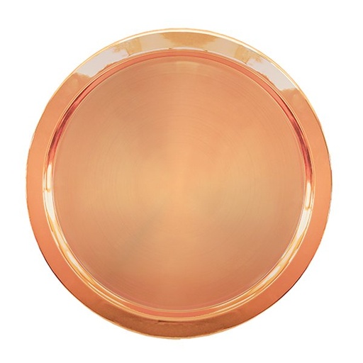 [LE-ASA-0001] Bandeja redonda de acero acabado cobre Ø 38 cm