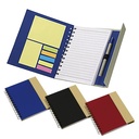 Libreta kraft con bolígrafo y notas adhesivas 14 × 18 cm