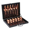 Set de 24 cubiertos acabado cobre con estuche