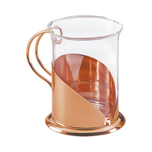 [LE-TAZ-0041] Set de cafetera francesa y 4 tazas acabado cobre