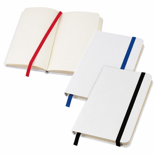 [LE-LIB-0022-AZU] Libreta de cuerina línea White 9 × 14,1 cm (Azul)