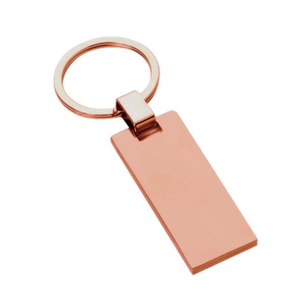 Llavero rectangular plano acabado cobre