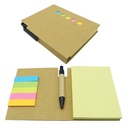 Set de notas adhesivas con tapa de cartón y bloc amarillo