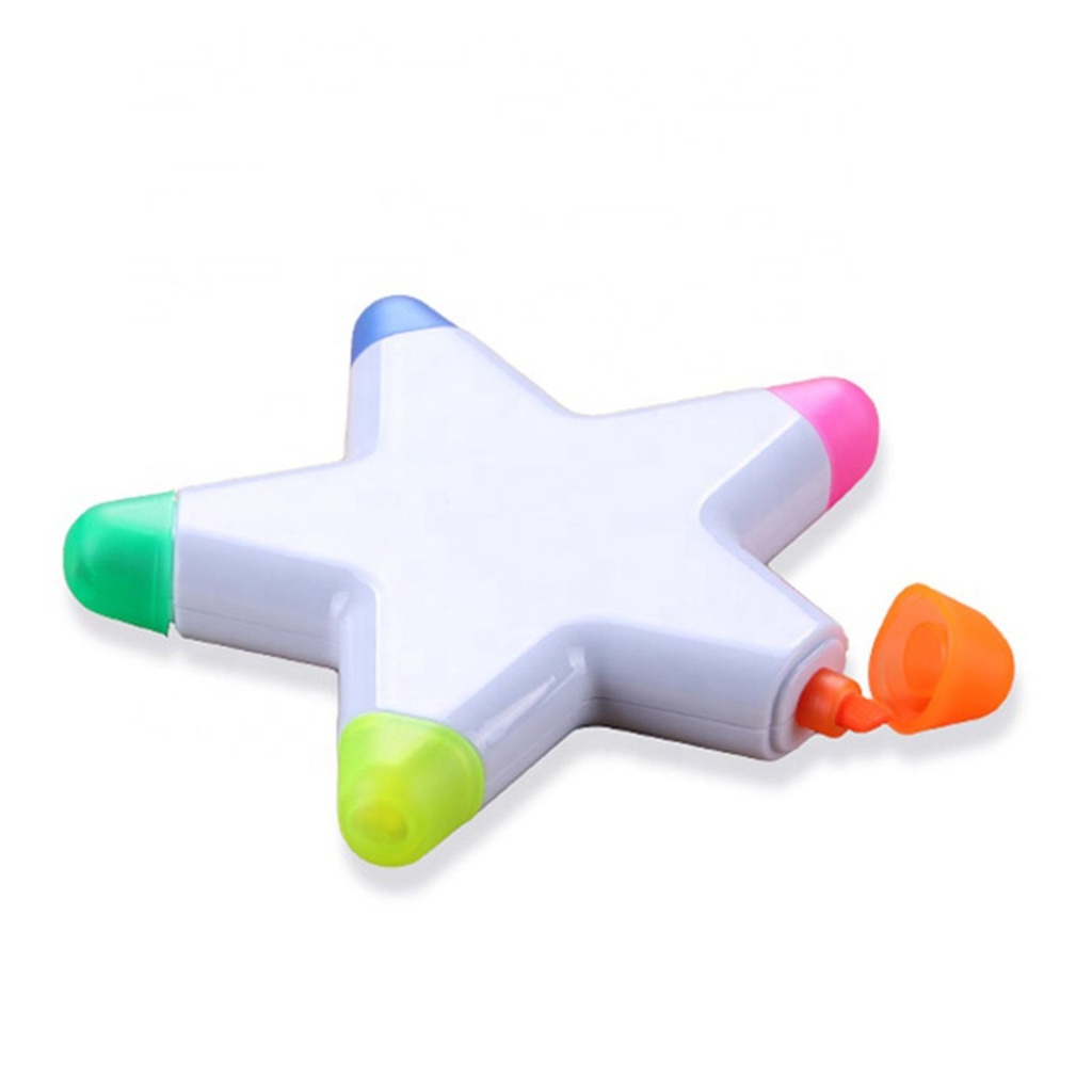 Destacador con forma de estrella 5 colores