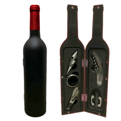 [LE-ASA-0024] Set de accesorios para vino en estuche botella