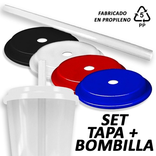 Set Tapa y Bombilla (Azul)