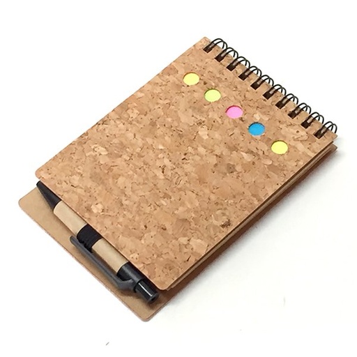 [LE-LIB-0040] Memo set de corcho con hojas kraft 9 × 13 cm