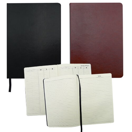 [LE-LIB-0017-NEG] Libreta de cuerina 15 × 21 cm 64 hojas (Negro)