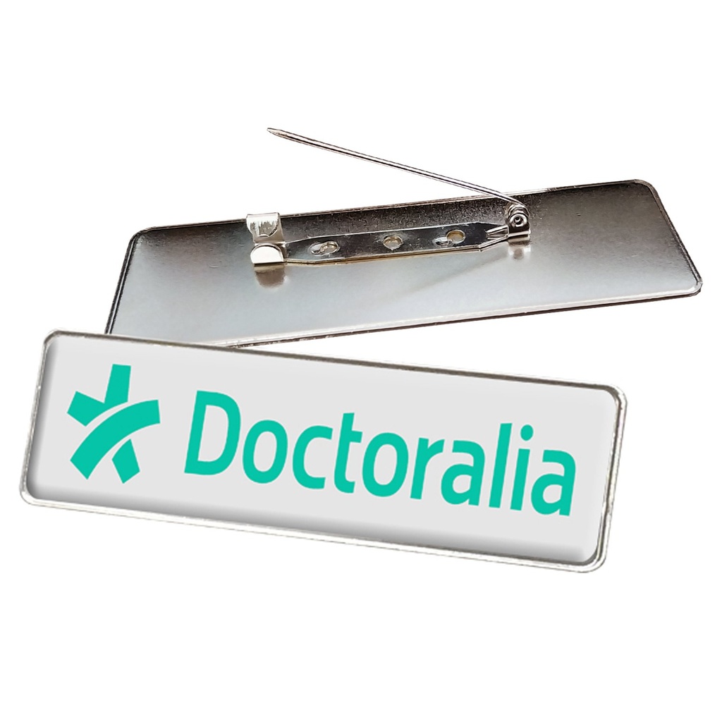 Piocha rectangular plateada con gancho 2,5 × 7,5 cm