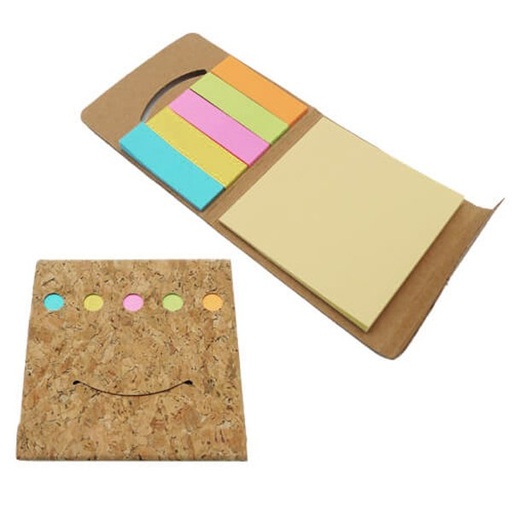 [LE-LIB-0032] Memo set con tapa de corcho 8 × 9 cm