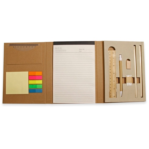 [LE-LIB-0003] Carpeta de cartón reciclado con set de útiles