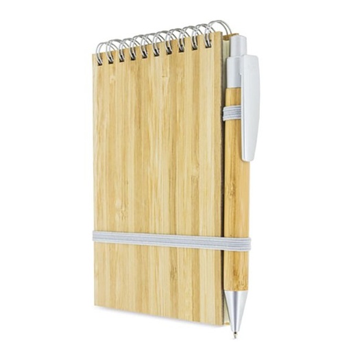 [LE-LIB-0008] Libreta de bambú con bolígrafo 9 × 14 cm