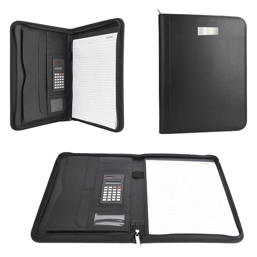 [LE-LIB-0004] Carpeta de cuerina con calculadora y block A4