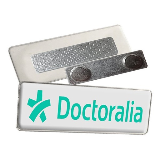 [LE-LLA-0109] Piocha rectangular plateada con imán 2,5 × 7,5 cm