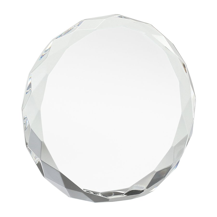 Galvano de cristal facetado redondo de 12,5 cm