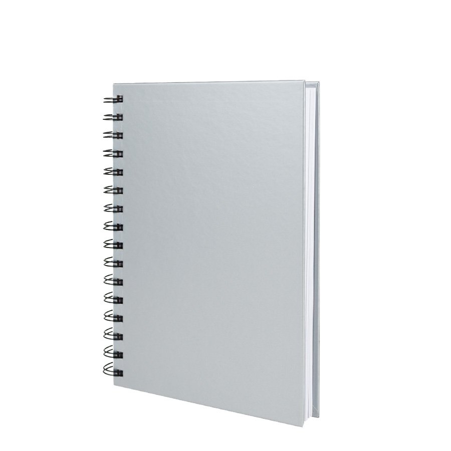 Cuaderno cuadriculado de tapa dura plateada 14 × 21 × 1,7 cm