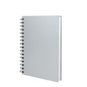 Cuaderno cuadriculado de tapa dura plateada 14 × 21 × 1,7 cm