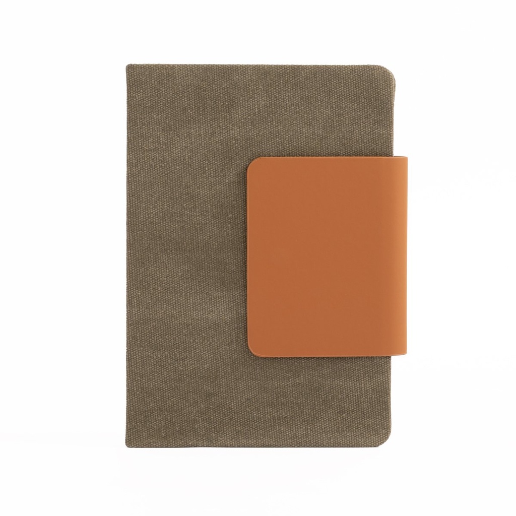 Cuaderno A5 de canvas reciclado 14,6 × 21,2 × 1,2 cm
