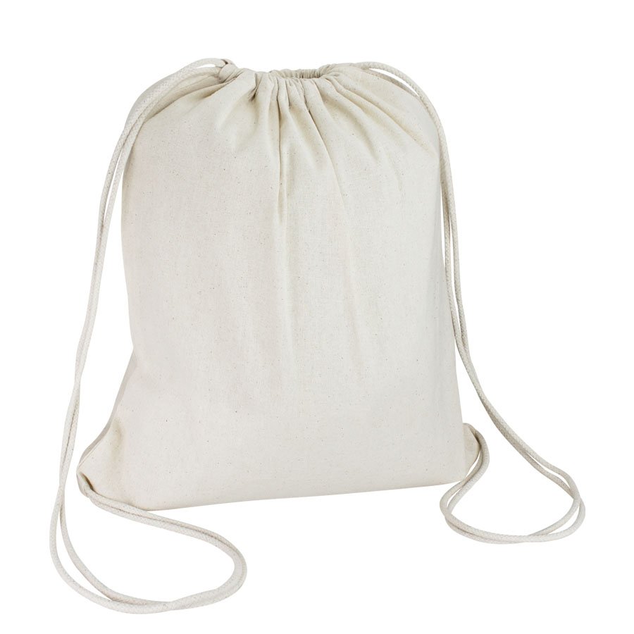 Mochila morral de algodón natural 38 × 41 cm de 120 g/m²