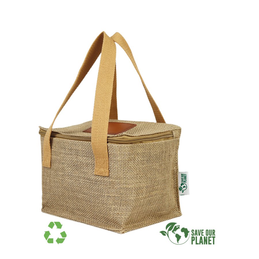 Cooler bag de yute 4 L 20 × 15,5 × 14 cm