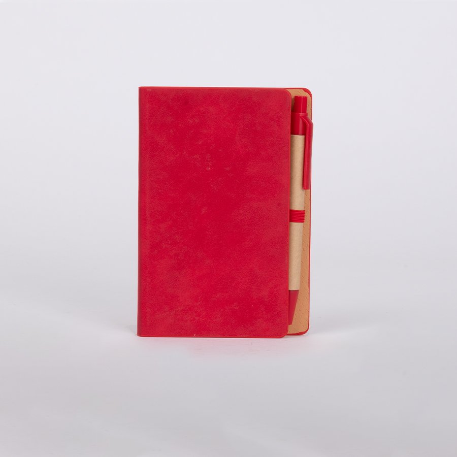 Libreta de cuerina con bolígrafo 8,9 × 13 × 1,4 cm