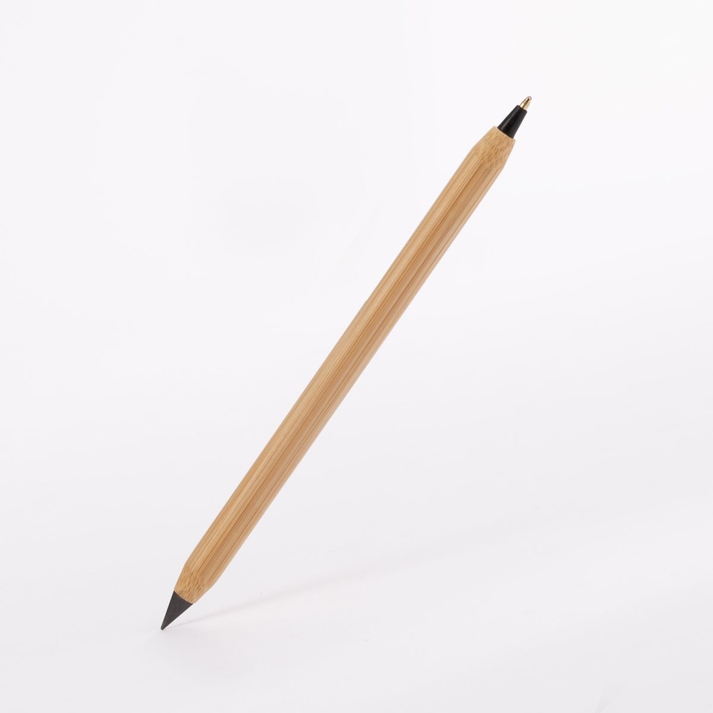 Bolígrafo 2 en 1 de bambú y cartón reciclado 16 × Ø 0,9 cm