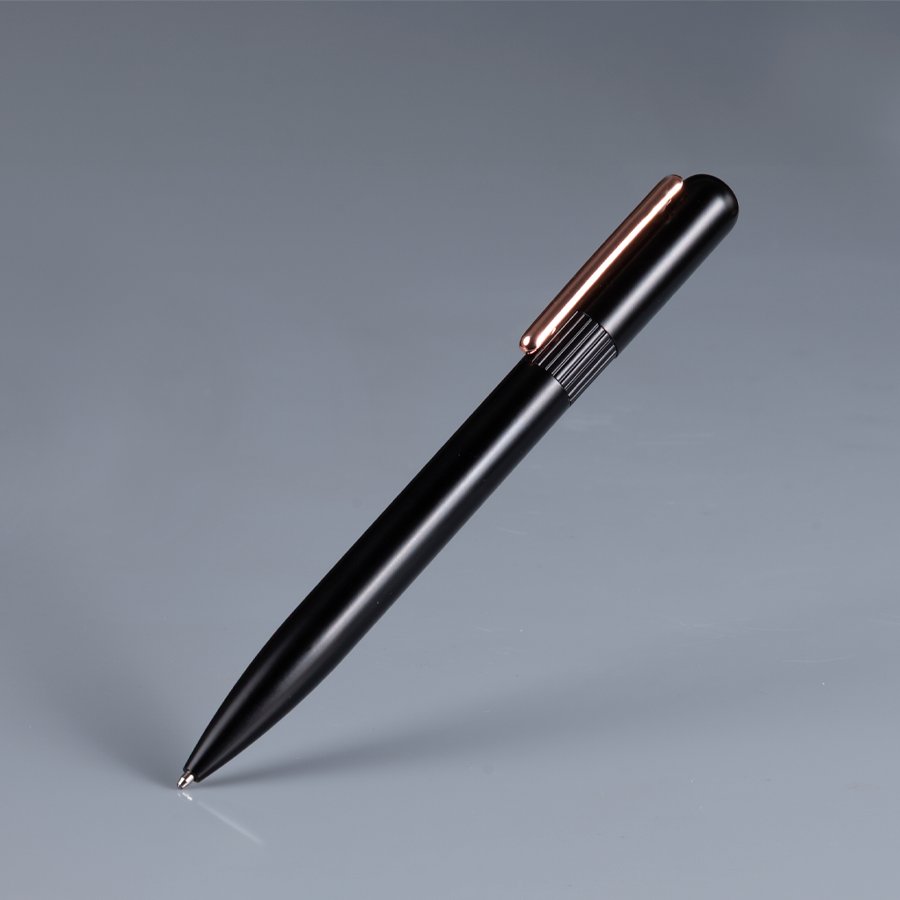 Bolígrafo acero y aluminio con clip encobrizado 14 cm