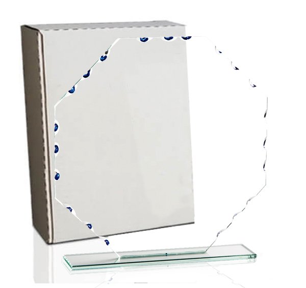 Galvano de cristal octogonal 18,5 × 18 cm
