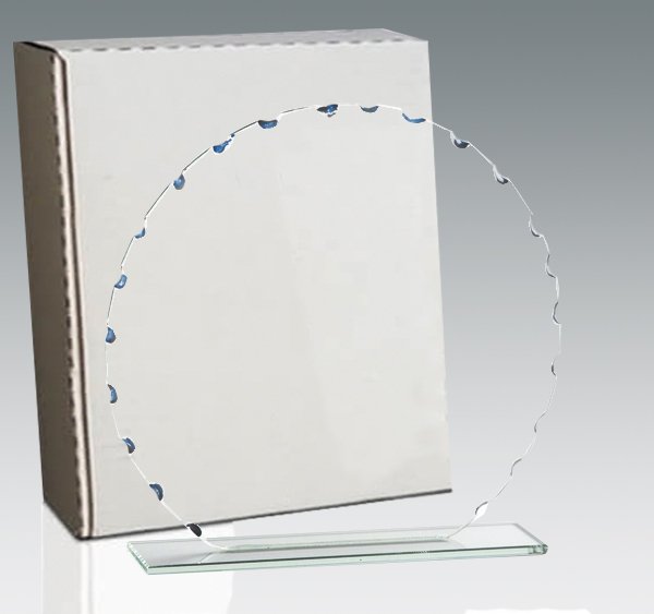Galvano de cristal circular 17,5 × 18 cm