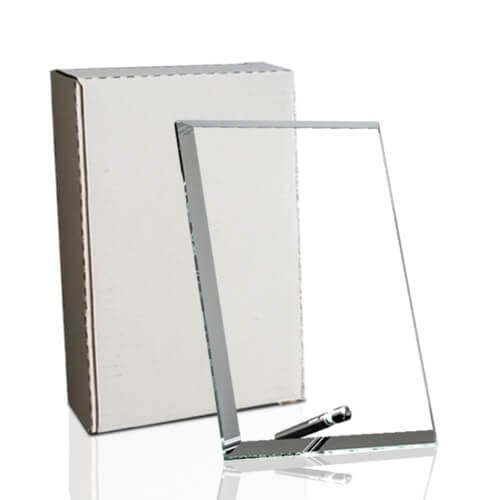 Galvano de cristal con soporte metálico 23 × 18 cm