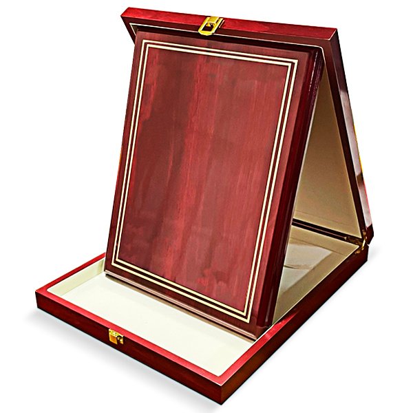 Galvano de madera con estuche de lujo
