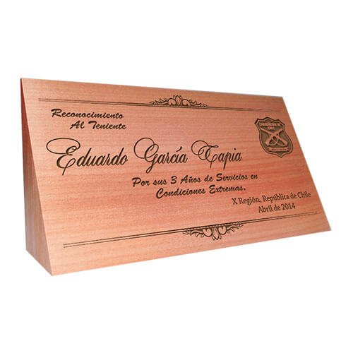 Galvano de madera de raulí en cuña horizontal