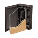 Galvano de cristal con base de madera 22 × 15 cm