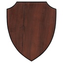 Galvano de madera con forma de escudo
