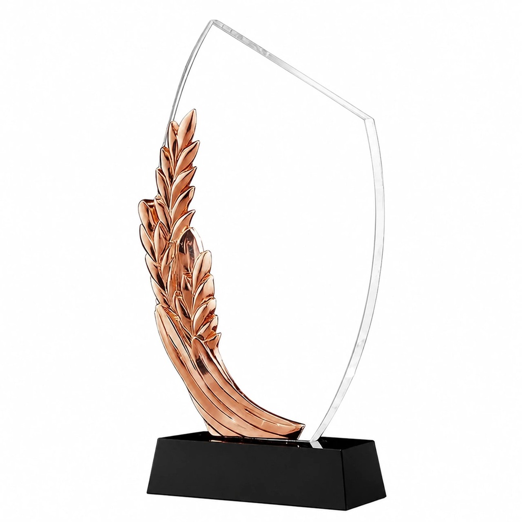 Galvano de cristal con base de cristal negro 25 × 13,5 cm