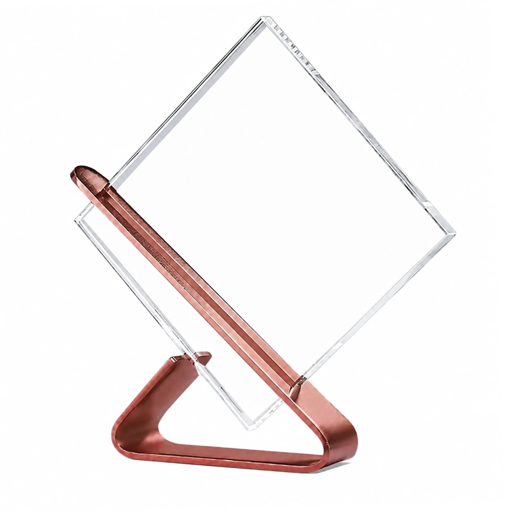 Galvano de cristal con base metálica 19 × 17,5 cm