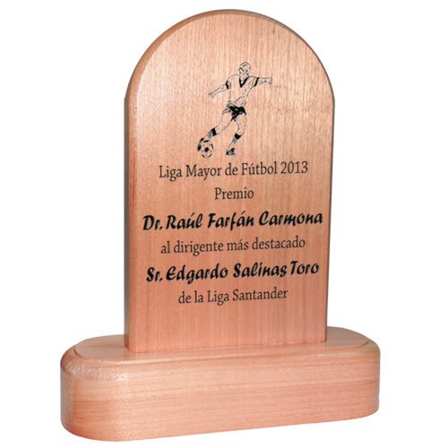 Galvano de madera de raulí de medio punto