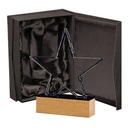 Galvano de cristal con estrella y base de madera 16 × 19,5 c