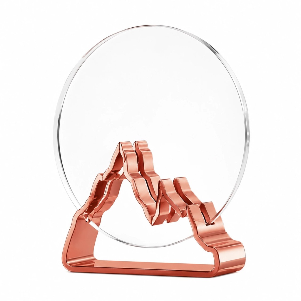 Galvano de cristal con base metálica 17,5 × 16 cm